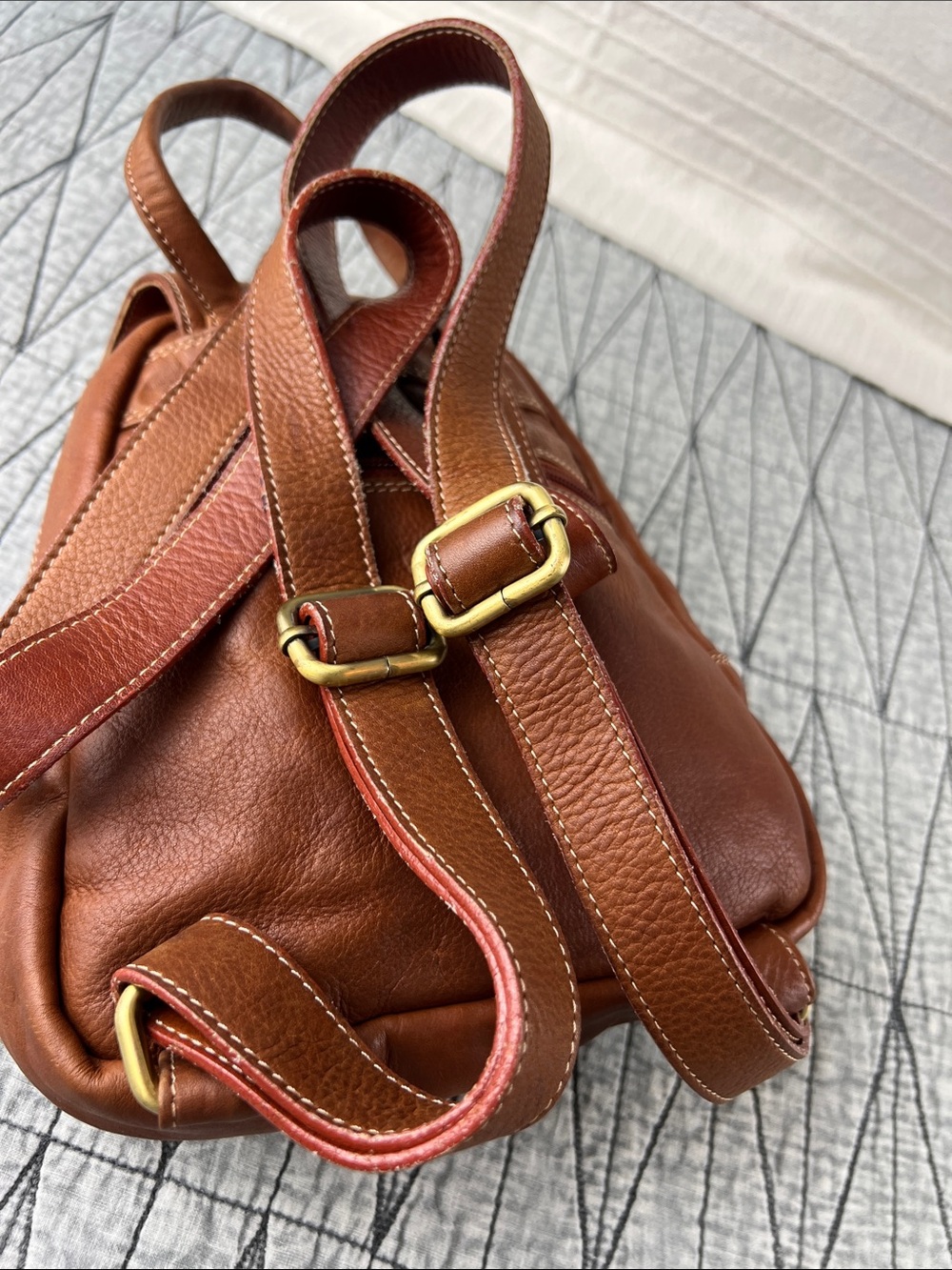 Source Unknown Tan Leather Mini Backpack - Picture 15 of 16